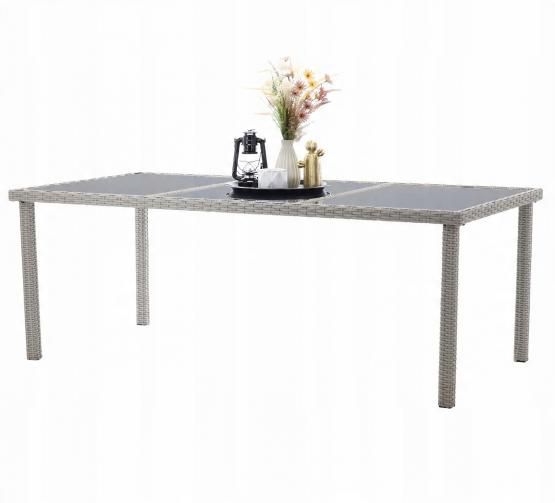 Zestaw Mebli Ogrodowych (8 Foteli + Stół) Kolor Szary Garden Line