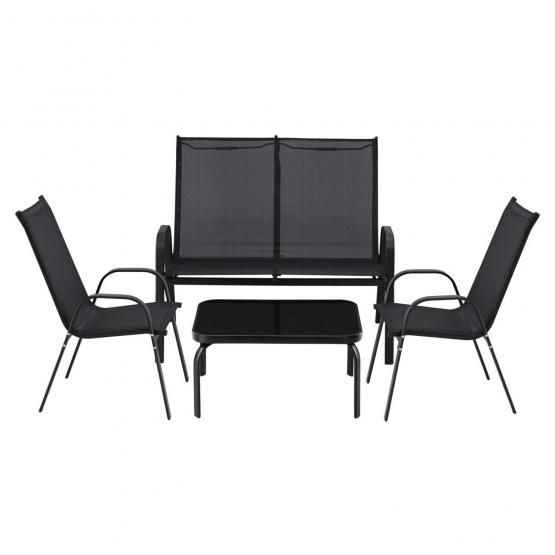 Zestaw Mebli Ogrodowych ze Stolikiem Garden Line Czarny