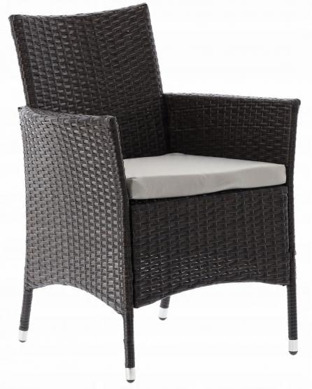 Zestaw Mebli Rattanowych Garden Line Brązowy (Stół + 4 Krzesła + Beżowe Poduszki)