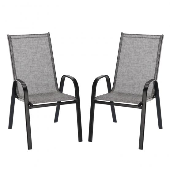 Komplet 2 Krzeseł Ogrodowych Garden Line Szarych