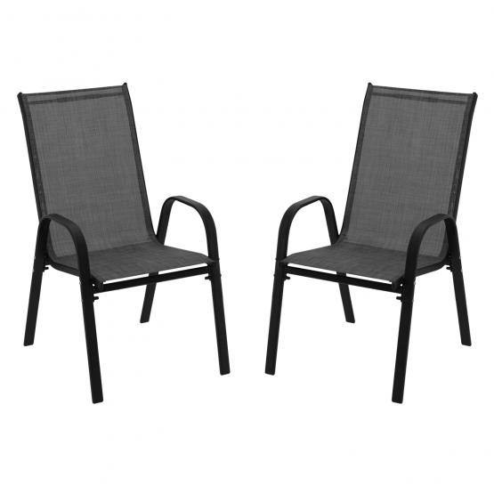Komplet 2 Krzeseł Ogrodowych Garden Line Czarne