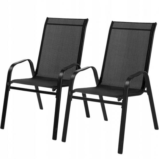 Komplet 2 Krzeseł Ogrodowych Garden Line Czarne
