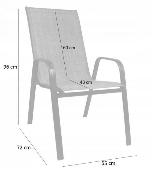 Komplet 2 Krzeseł Ogrodowych Garden Line Czarne
