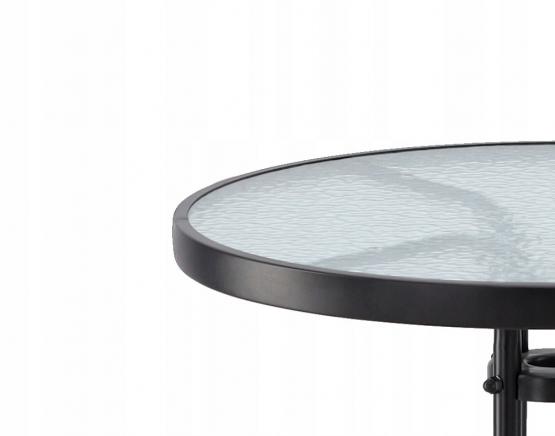 Stolik Ogrodowy Okrągły Garden Line Czarny