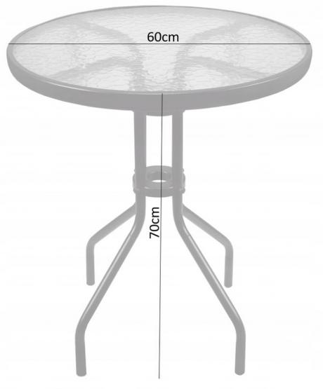 Stolik Ogrodowy Okrągły Garden Line Czarny