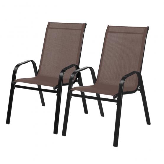 Komplet 2 Krzeseł Ogrodowych Garden Line Brązowy