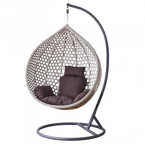 Fotel Wiszący XL Szary z Poduszką Garden Line