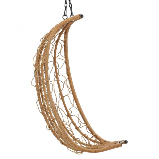 Fotel Wiszący Składany Garden Line Beżowy z Beżową Poduszką i Czarną Ramą