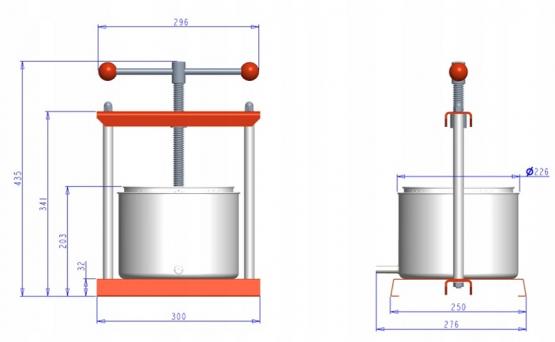 Wyciskarka do Owoców 6 L 30 x 27,6 x 43,5 cm  