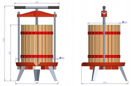 Wyciskarka do Owoców 12 L 46 x 46 x 64 cm 
