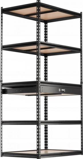 Regał 5-Poziomowy z Szufladą 180 x 90 x 60 cm  Udźwig Półki: 175 KG