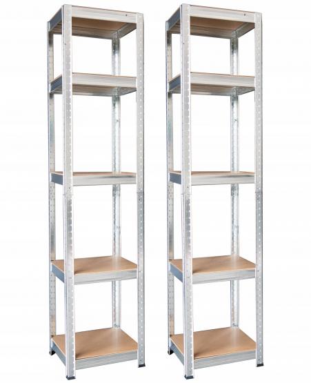 Zestaw Dwóch Regałów 5-Poziomowych 180 x 40 x 40 cm  Udźwig Półki: 175 KG