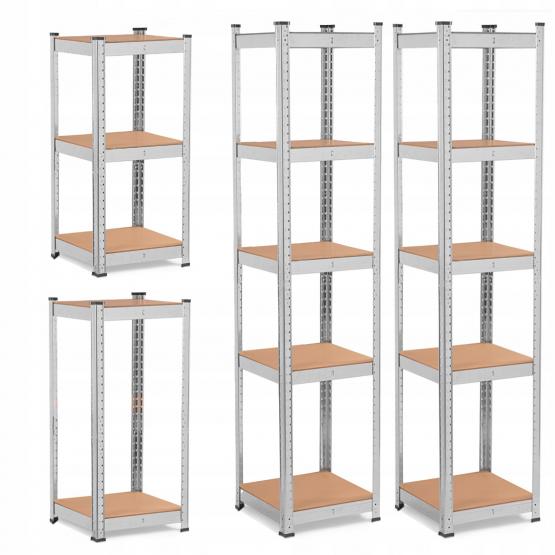 Zestaw Dwóch Regałów 5-Poziomowych 180 x 40 x 40 cm  Udźwig Półki: 175 KG