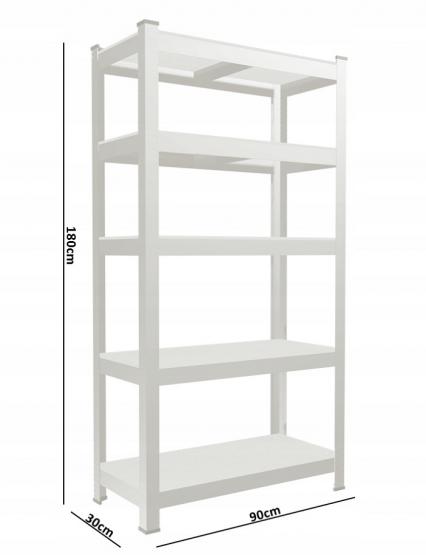 Zestaw 2 Regałów Stalowych 5-Poziomowych 90x30x180 cm Udźwig półki:175 KG