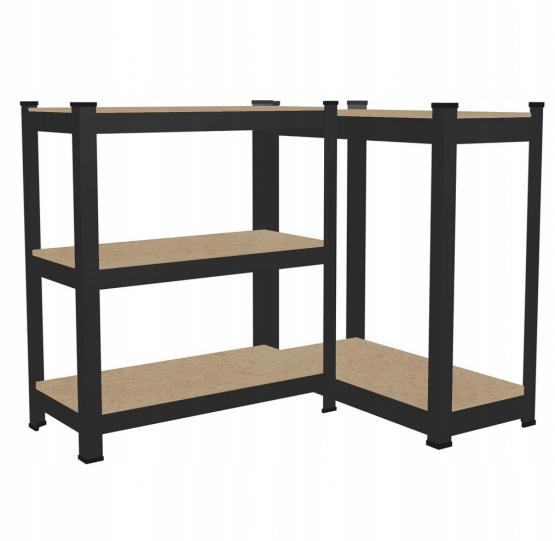 Regał 5-Poziomowy 180 x 90 x 30 cm Czarny Udźwig Półki: 175 KG 