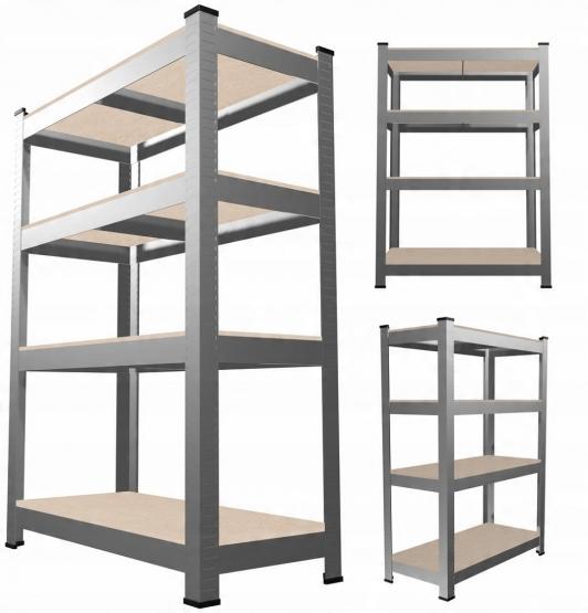 Zestaw Dwóch Regałów 4-Poziomowych 150 x 70 x 30 cm Udźwig Półki: 150 KG