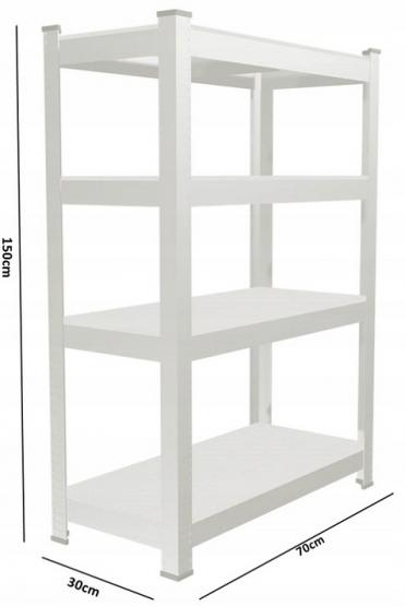 Zestaw Dwóch Regałów 4-Poziomowych 150 x 70 x 30 cm Udźwig Półki: 150 KG