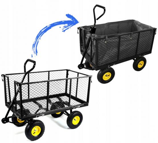 Wózek Ogrodowy Dwufunkcyjny XL Czarny Garden Line