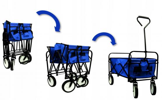 Wózek Ogrodowy Składany Niebieski 116x54x90 Garden Line