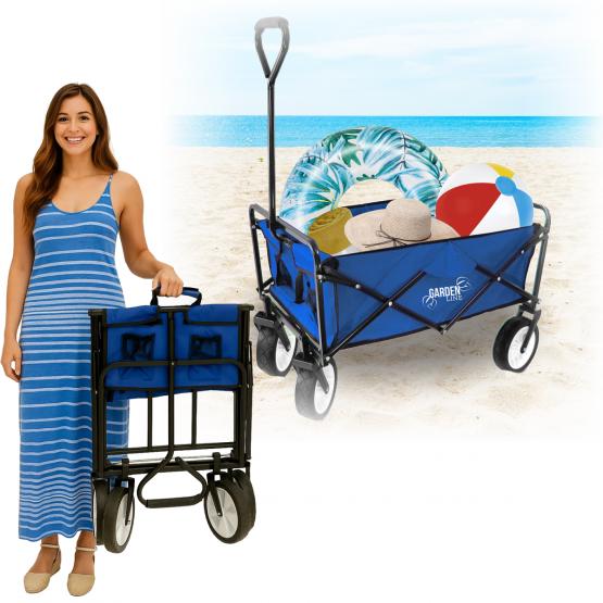 Wózek Ogrodowy Składany Niebieski 116x54x90 Garden Line