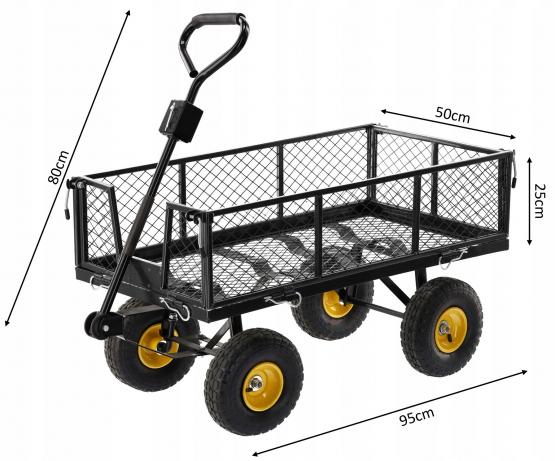 Wózek Ogrodowy Dwufunkcyjny Czarny Garden Line
