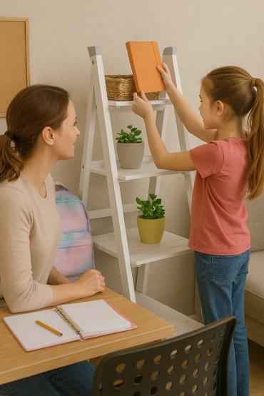 REGAŁ DRABINKOWY BIAŁY Z 3 PÓŁKAMI 42 x 39 x 109 cm