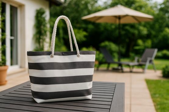 TORBA PLAŻOWA 48 x 36 CM PASKI MIX KOLORÓW