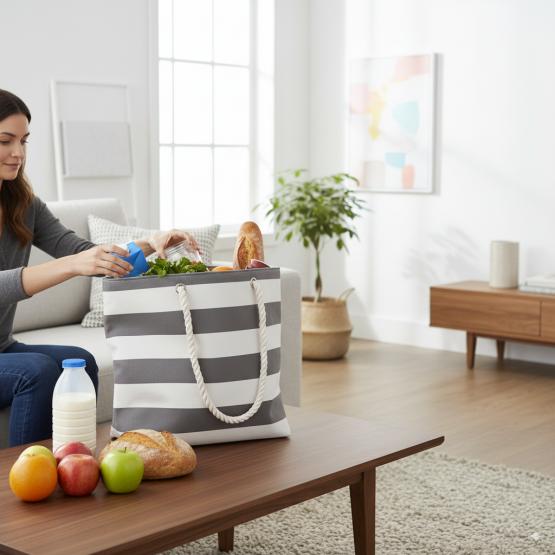 TORBA PLAŻOWA 48 x 36 CM PASKI MIX KOLORÓW