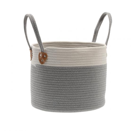 KOSZ NA PRANIE/ZABAWKI 35 x 30 CM OKRĄGŁY SZARY ROZM. L