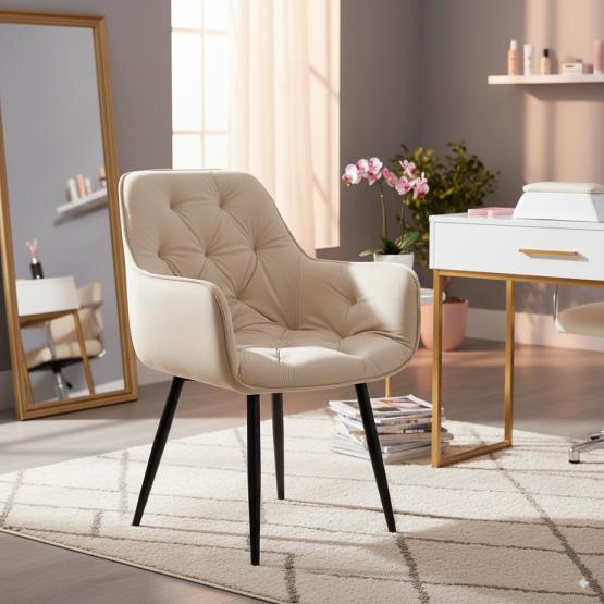 KRZESŁO WELUROWE BEŻOWE