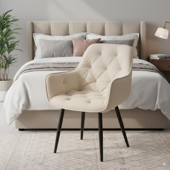 KRZESŁO WELUROWE BEŻOWE