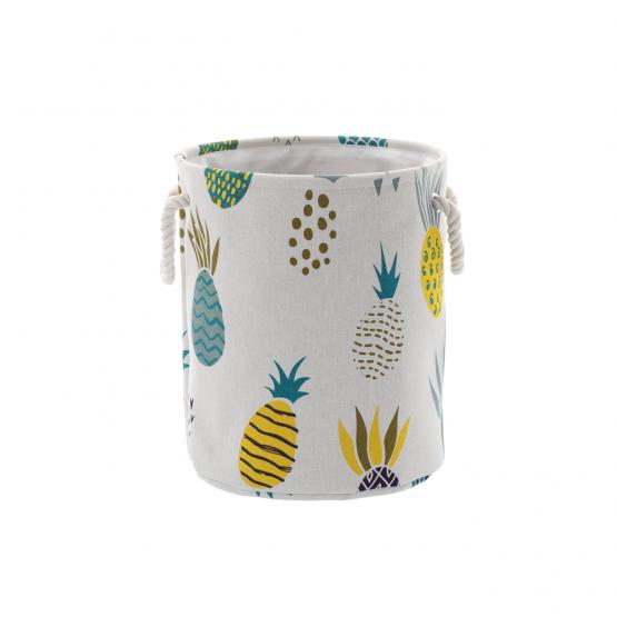 KOSZ NA PRANIE/ZABAWKI 30 x 35 CM OKRĄGŁY ANANASY ROZM. S