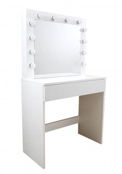 TOALETKA DO WIZAŻU BIAŁA Z OŚWIETLENIEM 80 X 40 X 140 CM