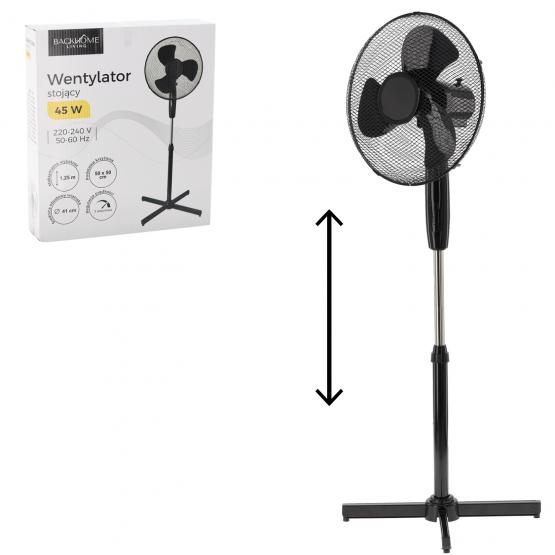WENTYLATOR STOJĄCY CZARNY 45W