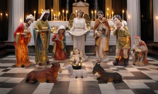 KPL. FIGUR BOŻONARODZENIOWYCH 11 EL. 70 CM MASA ŻYWICZNA PODŚWIETLANE