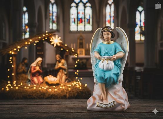 FIGURA ANIOŁ SKARBONKA 38 CM