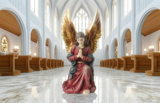 FIGURA ANIOŁ KLĘCZĄCY 52 CM