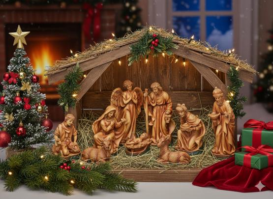 ZESTAW FIGUR BOŻONAR. 10 EL. DO 24 CM polyresin