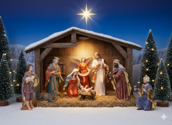 ZESTAW FIGUR polyresin BOŻONARODZ.11el. 46 cm