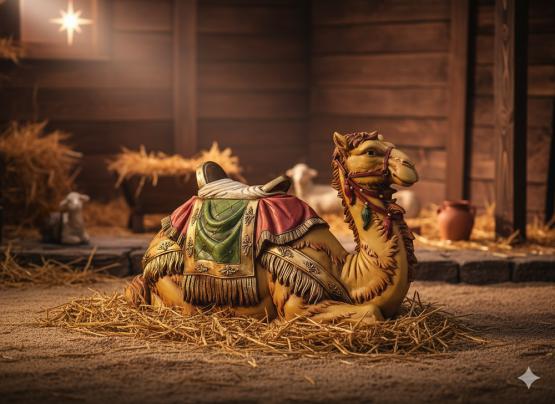 FIGURA WIELBŁĄD KLĘCZĄCY 74 x 28 x 43 cm  (do zestawu 100 cm)