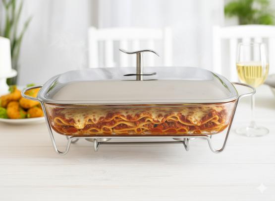 NACZYNIE SZKLANE 3.6 L Z POKRYWKĄ NIERDZEWNĄ Z PODGRZEWACZEM