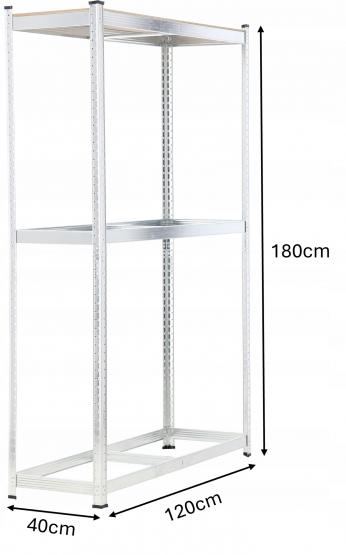REGAŁ NA OPONY Z PÓŁKĄ 180 x 120 x 40 CM