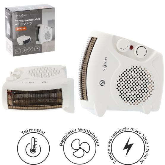 TERMOWENTYLATOR ELEKTRYCZNY / FARELKA BIAŁA 2000W