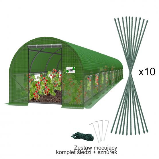 TUNEL FOLIOWY OGRODOWY 8 SEGMENTOWY ZIELONY 10 x 4 x 2 M 