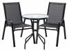 ZESTAW MEBLE BALKONOWE - 2 KRZESŁA + STOLIK - CZARNY