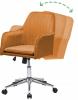 FOTEL-KRZESLO-OBROTOWE-WELUR-BIUROWE-MUSZTARDOWE KRZESŁO OBROTOWE MUSZTARDOWE