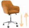 FOTEL-KRZESLO-OBROTOWE-WELUR-BIUROWE-MUSZTARDOWE KRZESŁO OBROTOWE MUSZTARDOWE