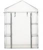 SZKLARNIA OGRODOWA Z PÓŁKAMI BIAŁA 140 x 73 x 200 CM 4 półki