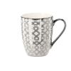 KUBEK PORCELANOWY SREBRNO-BIAŁY 340ML MIX WZORÓW 