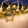 ŁAŃCUCH ŚWIETLNY LED ZŁOTY METALOWY - GWIAZDKA 3D 10L NA BATERIE ŁAŃCUCH ŚWIETLNY LED ZŁOTY METALOWY - GWIAZDKA 3D 10L NA BATERIE